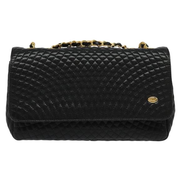 BALLY Chain Shoulder Bag Leather Black Gold Auth 141002 - Picture 13 of 16